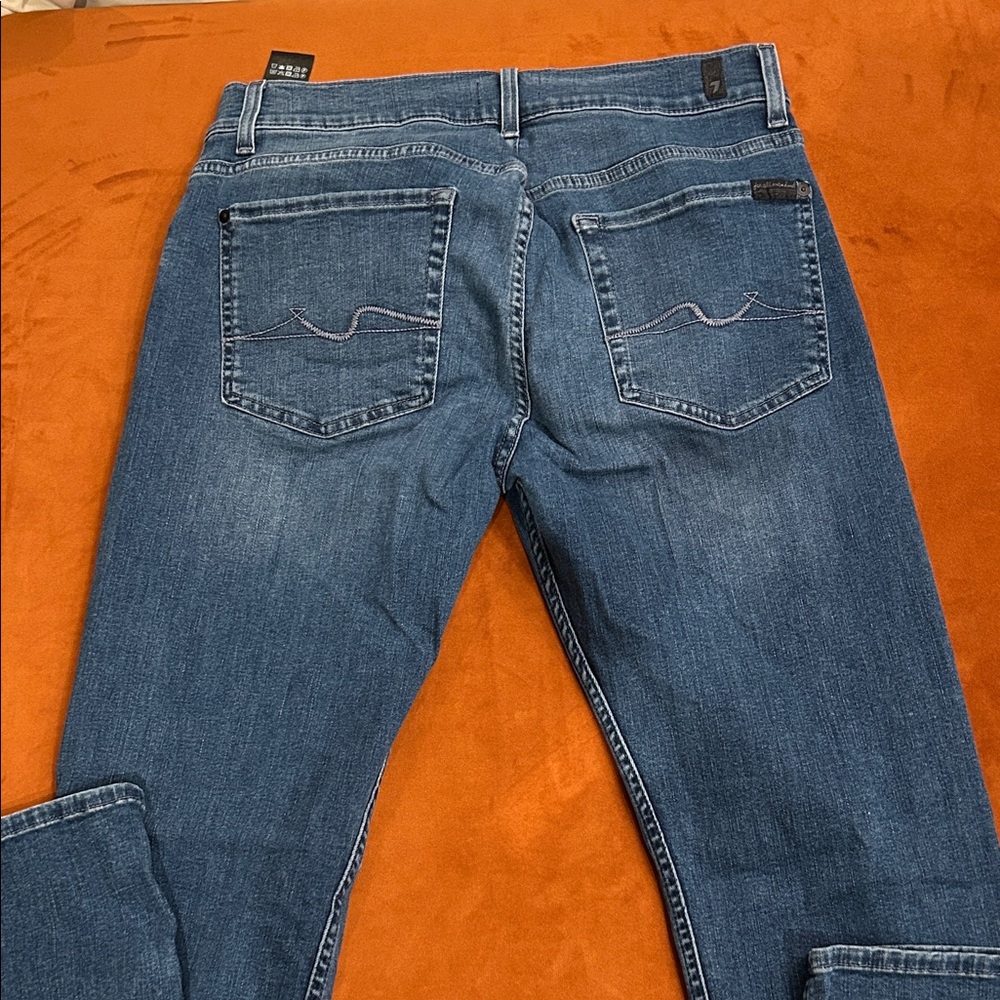 7 For All Mankind Men's Relaxed Jeans in Classic Blue